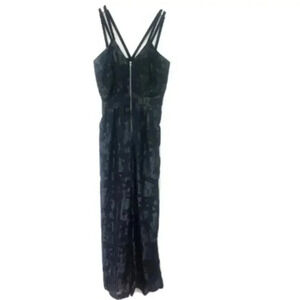 BCBGeneration Black Strappy Applique Jumpsuit